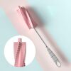 Spazzola per la pulizia della tazza con manico lungo per biberon in silicone Spazzola per biberon rotante a 360 gradi (rosa)