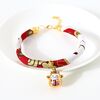 4 pezzi Lucky Cat Copper Bell regolabile Pet Cat Dog Collare Collana, dimensioni: M 25-30 cm (gatto rosso)