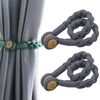 1 paio di cravatte con fibbia magnetica per tende (grigio chiaro)