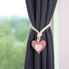 A005 Fibbia per tende in nappa perforata con fascia magnetica in cotone e lino (rosa)