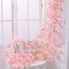 2 Pz Simulazione Sakura Rattan Plastica Plastica Flower Flower Vite, Colore: 135 fiori rosa chiaro