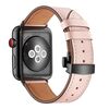 Cinturino per orologio con fibbia nera in vera pelle + farfalla per Apple Watch Series 7 45 mm / 6 e SE e 5 e 4 44 mm / 3 e 2 e 1 42 mm (rosa)