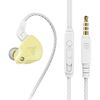 QKZ AK6-x 3,5 mm Auricolare con anello in orecchino con microfono, lunghezza del cavo: circa 1,2 m (limone giallo)