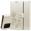 Per Galaxy A91 / S10 Lite Custodia in pelle PU con vibrazione orizzontale in rilievo rosa con supporto, slot per schede e portafoglio (oro)