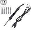 Set di saldatura della regolazione della temperatura della temperatura LCD metallica Set della punta del saldatore dell'articolo di saldatura del ferro da saldatura dell'utensile di saldatura elettrico (110 v spina degli Stati Uniti testa d'argento nero)