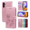Per Samsung Galaxy A13 5G custodia in pelle in pelle con rilievo (oro rosa)