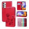 Per Samsung Galaxy A23 Rose Excreated Leather Phone (Red)