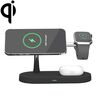 X452 3 in 1 caricatore multifunzionale da 15W wireless con funzione luce notturna (nero)