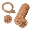 5 borse 100 pz / borsa Tag regalo di carta kraft con corda di canapa 20m (L-07)