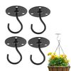 4 PZ Gancio per soffitto in ferro Balcone Basket Gancio A Gancio Abiti da parete Gancio (nero)