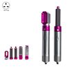 5-in-1 Hot-Air Pettine Automatico Raddrizzatore a doppio uso Asciugacapelli Argento + Rose Red (Plug del Regno Unito)