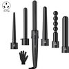 6 in 1 tubo modificato Display a LED Turmaline Ceramic Hair Cinter (Au Plug+1)
