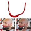 4 PC Strumenti di rasatura del righello per lo stile della barba (rosso)