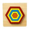 Fai da te Creativo 3D Puzzle in legno Geometria Forma Puzzle Giocattoli educativi per bambini (esagono)