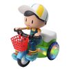 Triciclo elettrico universale acrobatico auto giocattolo rotante con musica leggera, consegna a colori casuali (ragazzo)