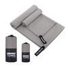 Asciugamano sportivo assorbente ad asciugatura rapida Asciugamano da bagno in microfibra 76x152 cm (sacchetto a rete rotonda grigio)
