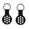 2 PCS Custodia in silicone perforato a contrasto colore per AirTag Tracker (nero bianco 05)