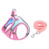 TM050 Pettorale per animali domestici Tipo di maglia Corda di trazione riflettente traspirante XXXS (blu rosa)
