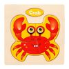 10 PCS Giocattolo educativo per bambini in legno tridimensionale con animali (granchio)