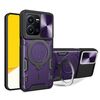 Per vivo Y35 4G CD Texture Custodia per telefono con supporto magnetico camshield scorrevole (viola)