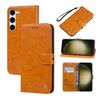 Per Samsung Galaxy S23 5G Custodia per telefono in pelle con trama cerata olio (giallo)