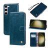 Per Samsung Galaxy S23 5G Custodia per telefono in pelle con trama cerata ad olio (blu)