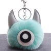 3 pezzi Cartoon Croissant Hair Ball Portachiavi Pendente a sospensione Pendente per auto (verde menta)