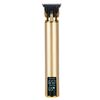 USB Ricaricabile Display Digitale Incisione Coltello in Ceramica Tagliacapelli Elettrico (Display Digitale Oro)