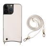 Per iPhone 13 Pro Max Fish Tail Card Slot PU + Custodia per telefono in TPU con cordino lungo (bianco)