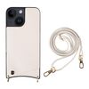 Per iPhone 13 Fish Tail Card Slot PU + Custodia per telefono in TPU con cordino lungo (bianco)