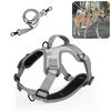 FunAdd Pettorina per Cani con Corda da Trazione in Nylon Traspirante Riflettente, Taglia: M (Grigio)