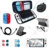 Consolle di gioco Crystal Shell Telecoming Temping Cap Temperato Stoccaggio del film Set per interruttore console OLED Borsa di stoccaggio bianco 16 in 1