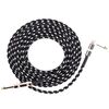 Cavo di collegamento per chitarra Cavo per chitarra acustica a gomito con riduzione del rumore, dimensioni: 0,5 m (bianco nero)