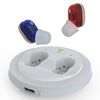 Amplificatore audio stealth per apparecchi acustici per anziani con ricarica USB Mini In-Ear (rosso e blu)