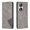 Custodia per telefono in pelle magnetica con texture romboidale per Honor 90 5G (grigio)