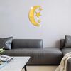 4 pezzi/set acrilico luna stelle specchio adesivo da parete decorazione della casa specchio morbido (oro)