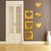 6 pz/set Cuore Acrilico Combinazione Specchio Adesivi Murali Stereo Decorazione Della Casa Specchio Morbido (Oro)