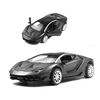 1:36 Modello di auto sportiva in lega di simulazione Giocattolo per bambini Ornamento decorativo per dolci da forno (nero opaco)