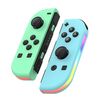 JOY-02 Maniglia da gioco sinistra e destra con luci RGB Body Feel Bluetooth Gamepad per Switch / Switch OLED / Switch Pro / Switch Lite / Switch Joycon (Verde Blu)