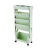 Scaffale in plastica con carrello mobile a 5 strati per scaffali verticali per libri per studenti (verde)