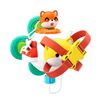 Baby Hand Grip Ball Early Learning Busy Ball Puzzle Sensoriale Rotante Giocattoli, Stile: Shiba Inu