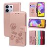 Per Xiaomi Redmi Note 13 Pro 4G Custodia per telefono in pelle PU con vibrazione rosa in rilievo (oro rosa)
