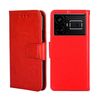 Custodia per telefono in pelle con texture cristallo Realme GT5 / GT5 240W (rossa)