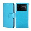 Per Realme GT5 / GT5 240W Custodia per telefono in pelle con struttura in cristallo (blu cielo)