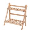 Soggiorno Portaoggetti in Legno a Doppio Strato per Vasi per Piante Portaoggetti per Cosmetici e Decorazione (Colore Legno)