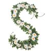 2 pezzi 2 m simulazione fiore in rattan decorazione del partito foresta composizione di nozze rosa artificiale in rattan (bianco)