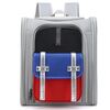 Zaino pieghevole quadrato per gatti Borsa a tracolla doppia portatile per animali domestici all'aperto (modello 8 grigio)