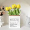 Bouquet di tulipani 10 in 1 con sacchetto di carta Decorazione domestica Fiori di simulazione Sacchetto di carta Disposizione floreale (Giallo)