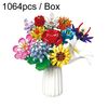 1064 pezzi/scatola di blocchi da costruzione per bambini, bouquet di giocattoli puzzle, regalo per adulti, set di piccoli blocchi da costruzione a pellet