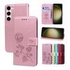 Per Samsung Galaxy S23+ 5G Custodia per cellulare in pelle PU con stampa in rilievo rosa (oro rosa)